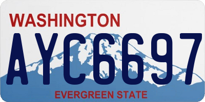 WA license plate AYC6697