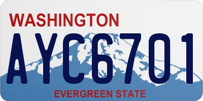 WA license plate AYC6701