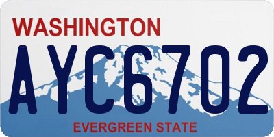 WA license plate AYC6702