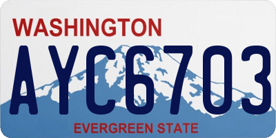 WA license plate AYC6703