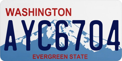 WA license plate AYC6704