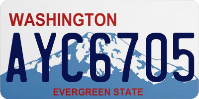 WA license plate AYC6705
