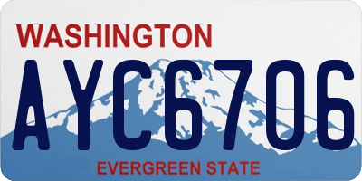 WA license plate AYC6706