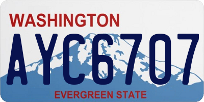 WA license plate AYC6707