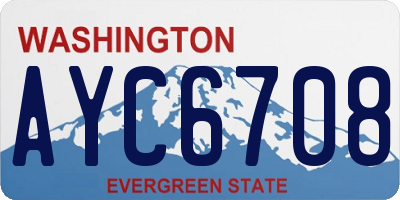 WA license plate AYC6708