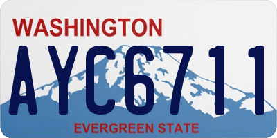 WA license plate AYC6711