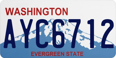 WA license plate AYC6712