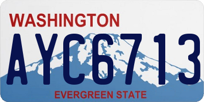 WA license plate AYC6713