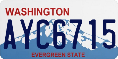 WA license plate AYC6715