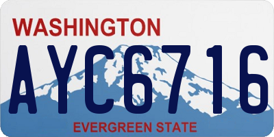 WA license plate AYC6716