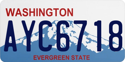 WA license plate AYC6718