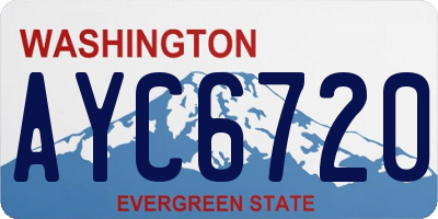 WA license plate AYC6720