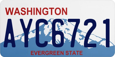 WA license plate AYC6721