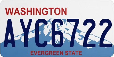WA license plate AYC6722