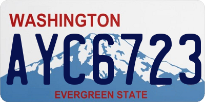 WA license plate AYC6723