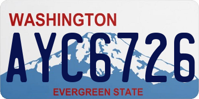 WA license plate AYC6726