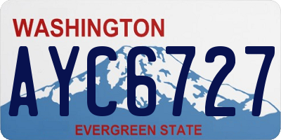 WA license plate AYC6727
