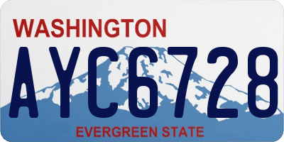 WA license plate AYC6728
