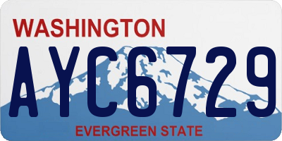 WA license plate AYC6729