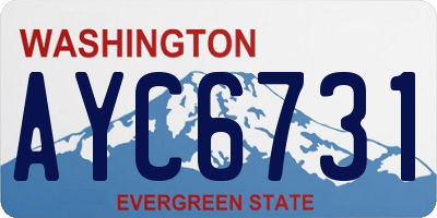 WA license plate AYC6731