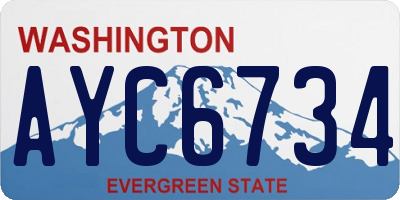 WA license plate AYC6734