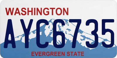 WA license plate AYC6735