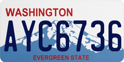 WA license plate AYC6736
