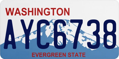 WA license plate AYC6738