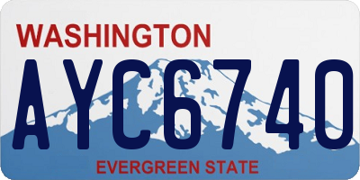 WA license plate AYC6740