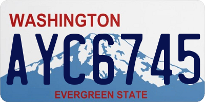 WA license plate AYC6745