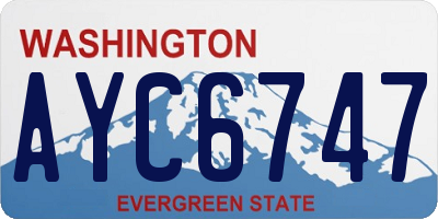 WA license plate AYC6747