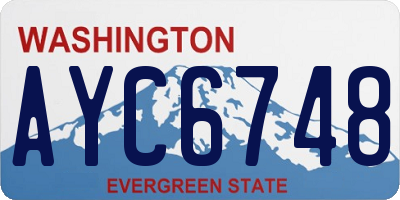 WA license plate AYC6748