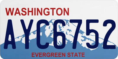 WA license plate AYC6752