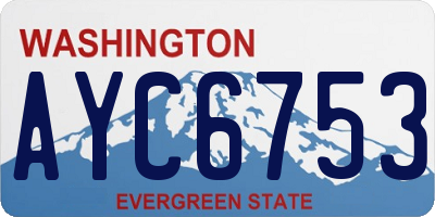 WA license plate AYC6753