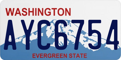 WA license plate AYC6754