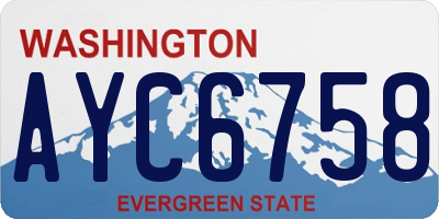 WA license plate AYC6758