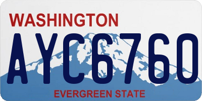 WA license plate AYC6760