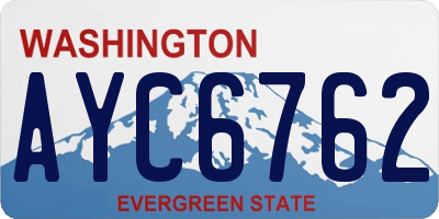 WA license plate AYC6762