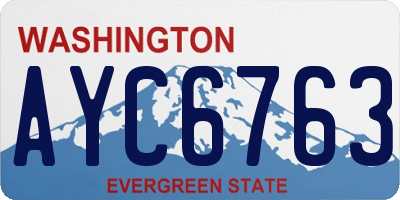 WA license plate AYC6763