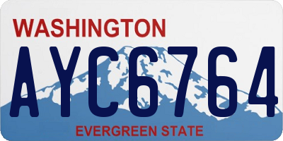 WA license plate AYC6764