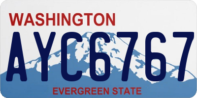 WA license plate AYC6767