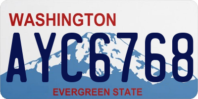 WA license plate AYC6768