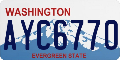 WA license plate AYC6770