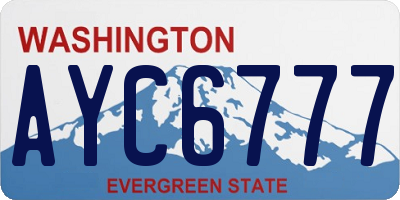 WA license plate AYC6777