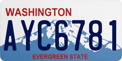 WA license plate AYC6781