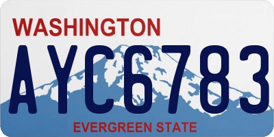 WA license plate AYC6783