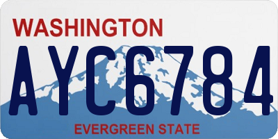 WA license plate AYC6784