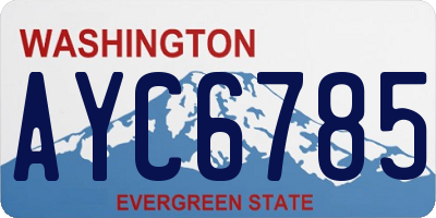 WA license plate AYC6785