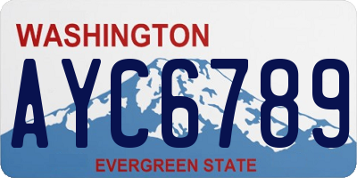 WA license plate AYC6789