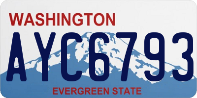 WA license plate AYC6793